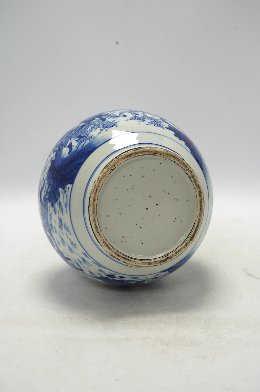 A Chinese blue and white garlic neck vase, 37cm. Condition - good